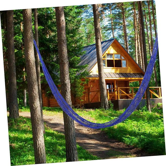 Hammock Net for Camping Waterproof Outdoor Hammock Mesh Portable Nylon Heavy Duty Straps Perfect for Tree or Backyard Use
