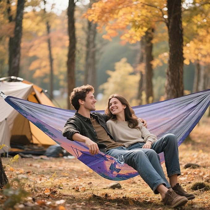 Windmill River Purple Camping Rope Hammocks Portable Swing 330 lbs Capacity for Travel Hiking Indoor Outdoor