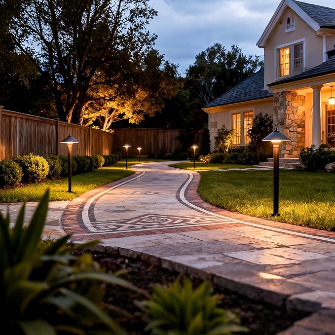 VENUS MANUFACTURING Low Voltage LED Pathway Lights 1.2W Outdoor Landscape Lighting 6 Pack 40 Lumen Landscape Path Lights 2700K for Lawn Patio Yard Walkway Driveway Pathway Garden