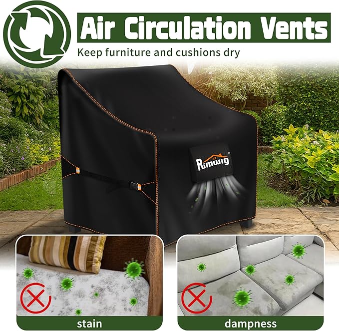 Patio Chair Covers Waterproof 2-Pack Wicker Swivel Chair Covers All-Weather Windproof & UV Protection Outdoor Furniture Covers Keep Your Chairs Like New 38x31x15x29inch