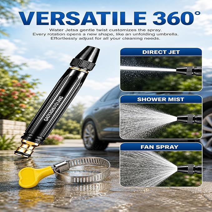 Home High-Pressure Car Wash Water Gun with Booster Nozzle, Portable Water Saving High Pressure Washing Gun for Household Car Cleaning, Outdoor Yard, Patio and Surface Deep Cleaning