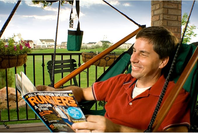 Hanging Hammock Air Chair, Wooden Dowels, Tan