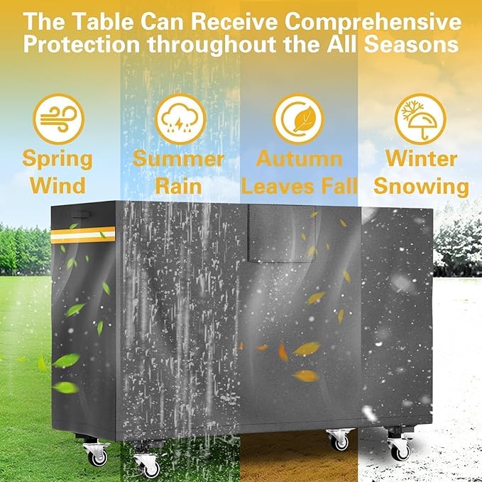 EVRBUL 72''L x 29''W x 44''H Heavy Duty 420D Outdoor Bar Prep Table Patio Cart Cover, Outdoor Grill Prep Table Height Outdoor Furniture Protective Cover with Windproof Buckle & Reflective Stripe