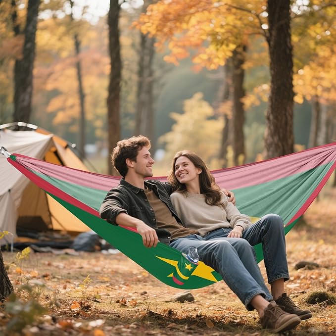 National Flag of Mauritania Hammocks with Portabl Carry Bag Backyard Hammock for Indoor Outdoor Patio