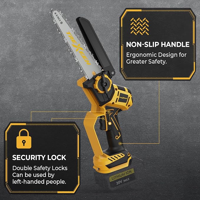 Mini Chainsaw for Dw Battery 20V MAX,8-Inch and 6-Inch 2-IN-1 Cordless Mini Chainsaw,Brushless Chain saw 20v for Wood Cutting, Tree Trimming (Battery Not Included)