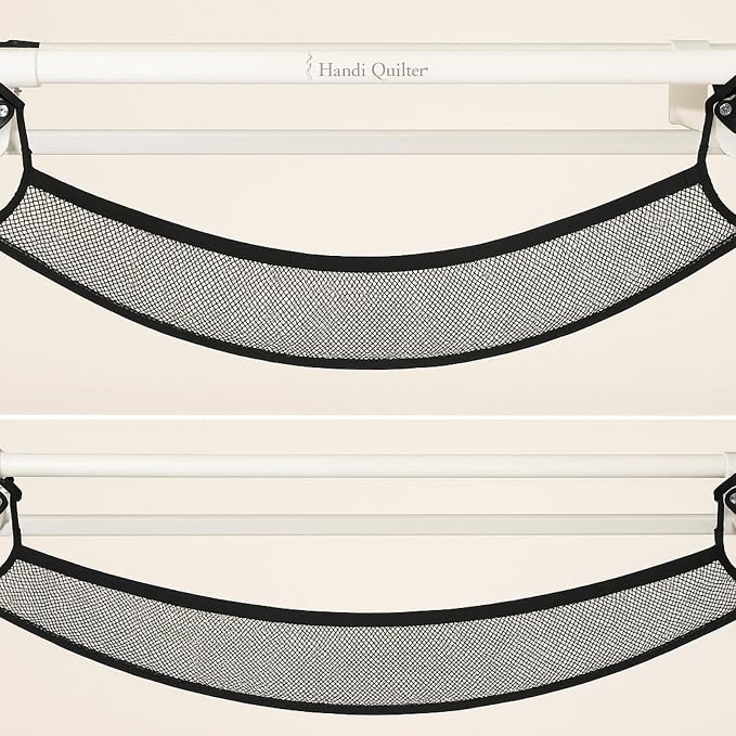 SATINIOR Extra Long Hammock Storage Net with Elastic Hooks Black Stretchy Mesh Gear Protection Storage Net for Long Arm Quilting Machine Hammock Accessories