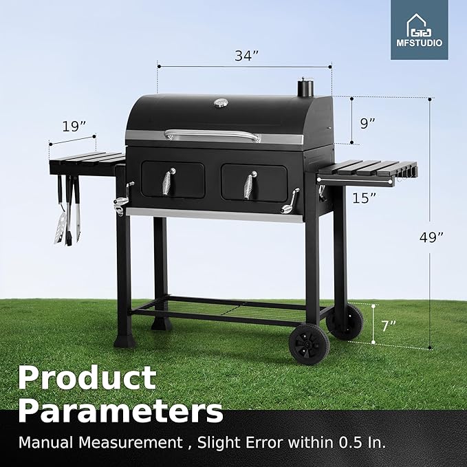 MFSTUDIO Extra Large BBQ Charcoal Grills with Adjustable Charcoal Trays, Barbecue Grill for Outdoor Cooking, 794 SQ.IN.