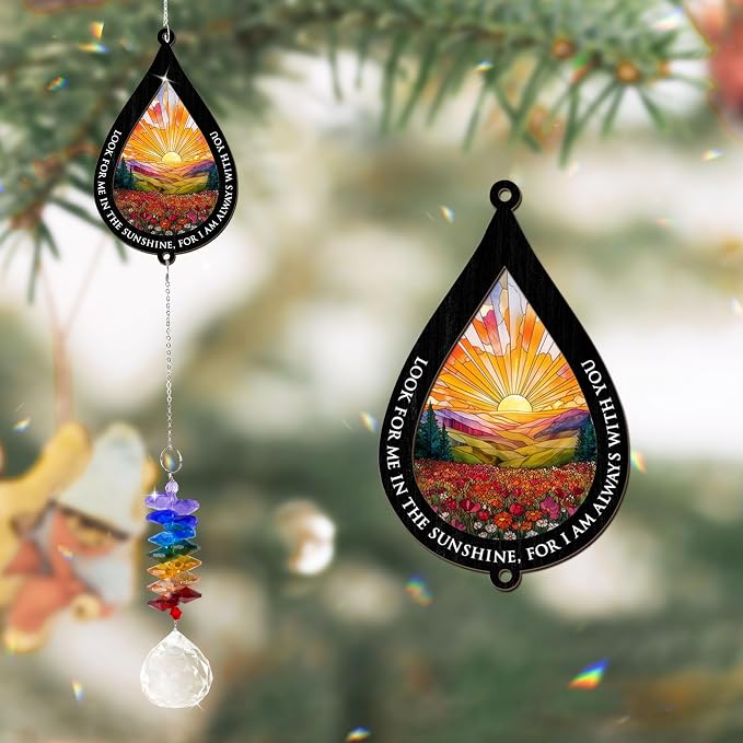 Suncatcher Look for Me in The Sunshine - Sympathy Gift for Loss of Loved One - Grief Gifts - Heaven Funeral Keepsake - Gift for Women Daughter Friend Sister