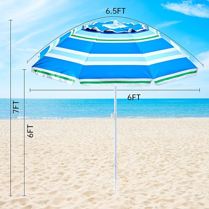 Aohanoi Outdoor Umbrella - Sun Protection, Rain Resistant, Windproof with Manual Open-Close Feature - Ideal for Beach, Camping, and Picnics