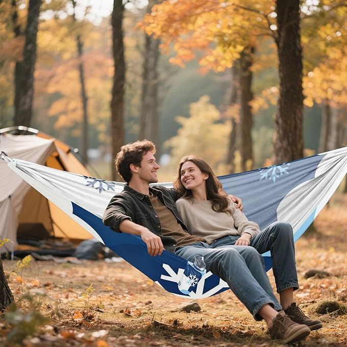 Snowflake Camping Hammocks with Hanging Rope Hammock for Outside Essentials