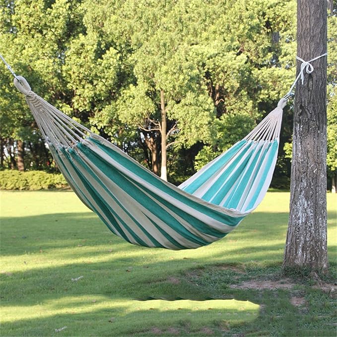 Camping Hammock Outdoor Portable Patio Double Hammock with Bag 2 Person for Outdoor Garden