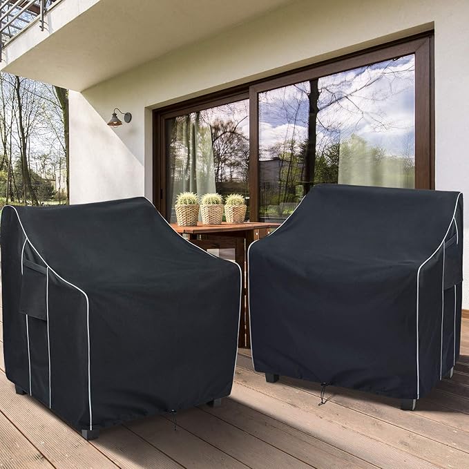FORSPARK Patio Chair Covers Waterproof, Heavy Duty Outdoor Furniture Chair Covers, Fits up to 30 x 37 x 31 inches (W x D x H) 2 Pack