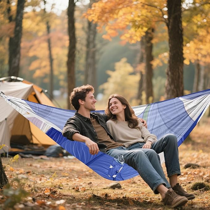 Safari Calla Lily Royal Blue 330lb Capacity Hammocks for Camping with Portabl Carry Bag Backyard Hammock for Camping & Hiking Essential hamaca para Patio Exterior