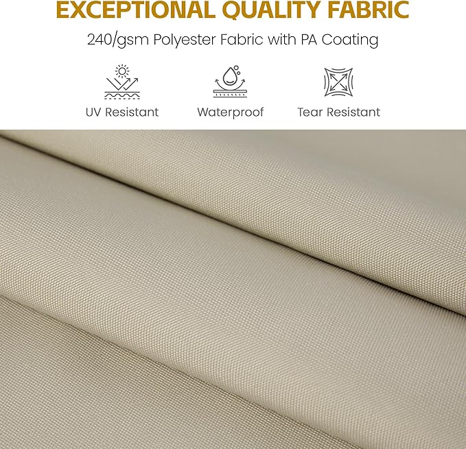 HASLE OUTFITTERS 10x10 FT Patio Cantilever Umbrella, Outdoor Offset Large Heavy Duty Umbrellas with 360° Rotation for Pool Garden Deck,Beige