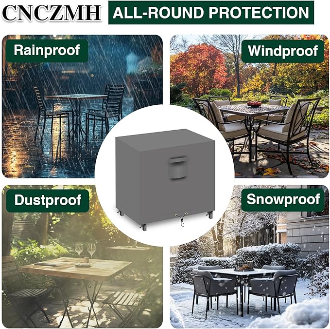 Heavy Duty Patio Furniture Covers Waterproof, 600D Outdoor Furniture Cover Waterproof for Sectional Sofa Couch, Outdoor Dining Table and Chair Set Covers 46''L x 25''W x 40''H, Grey