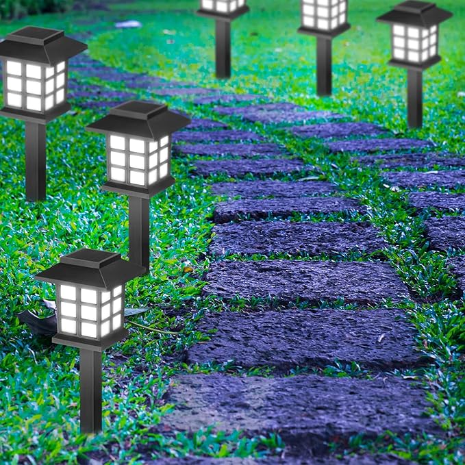 Hortsun 20 Pack Solar Pathway Lights, Outdoor Garden Solar Waterproof LED Landscape Lights for Yard Patio Lawn Pathway Decoration(Cold White)