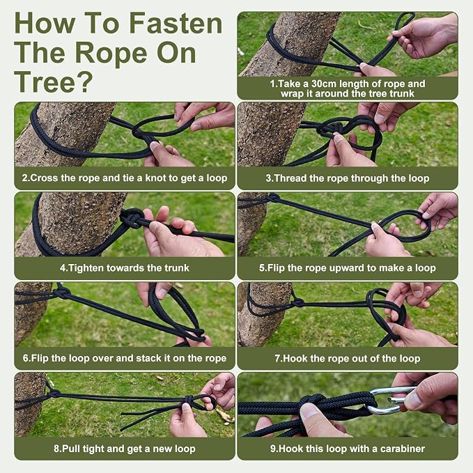 Camping Hammock with Mosquito Net, 3 in 1 Portable Hammock Tent 440lbs Capacity Attached Storage Pocket Single Nylon Hammock Set for Outdoor Travel Camping Hiking Backpacking (Army Green)