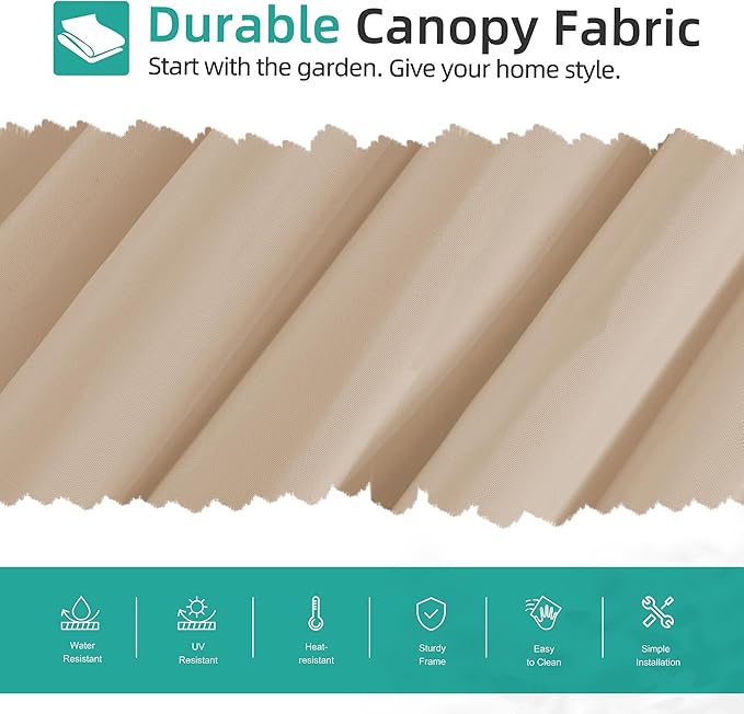 Shintenchi Offset Patio Umbrella with Easy Tilt Adjustment,Crank and Cross Base, Outdoor Cantilever Hanging Umbrella, Sunshade Free Standing Canopy, Khaki