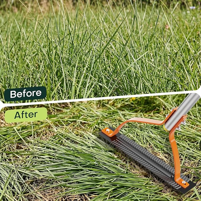 Grass Whip Weed Cutter, Manual Grass Cutter with Serrated Double Blade and Adjustable Long Handle, Manual Weed Wacker for Overgrown Weeds, Garden, Field & Orchard-Manual Sharpening