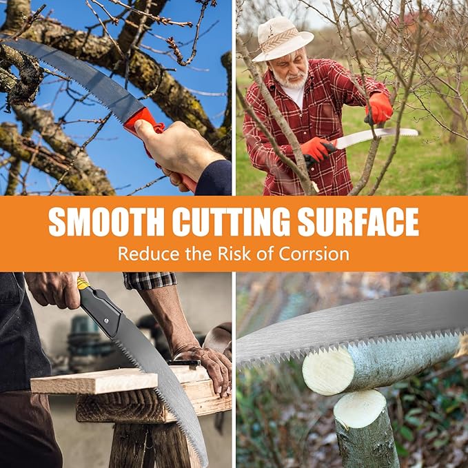 GJK 15-Inch Pruning Saw Blade Replacement for Fiskars Pruner Models 6391, 9388, 9390, 7889, 7831 and 8391, Tree Trimming and Cutting Steel Pole Saw Blade
