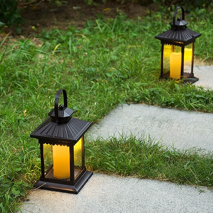 Waterproof Outdoor Battery Operated Flameless Candles with Auto Timer Flickering Plastic Resin Electric LED Pillar Lights for Lantern Patio Garden Wedding Party Decorations 3x5 Inches 2 Pack Ivory