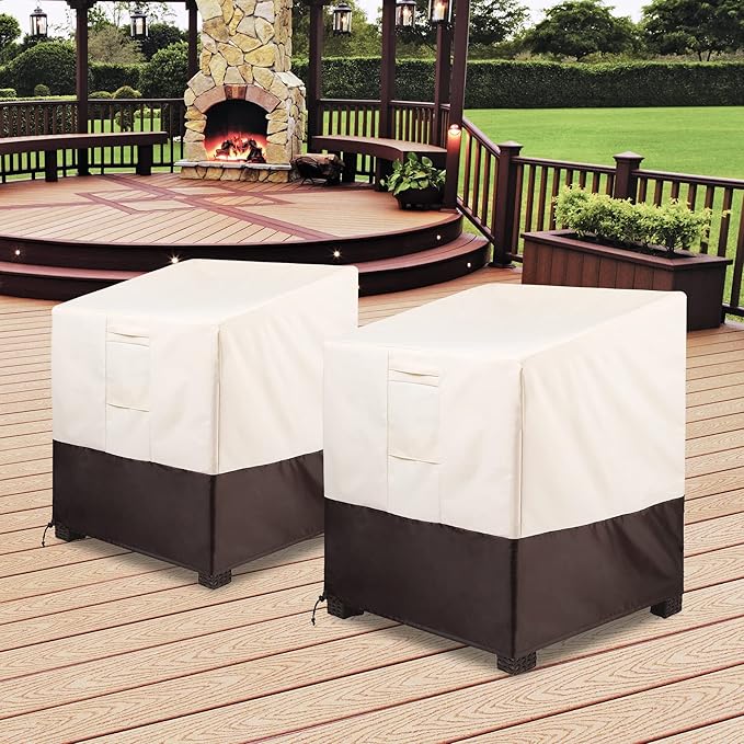 ALSTER Outdoor Chair Covers 2 Pack, Patio Chair Covers(29" L x 30" W x 36" H), Upgraded Oxford Durable and Waterproof Beige Furniture Covers for Lounge Deep Seat, Rain Snow Dust Wind-Proof