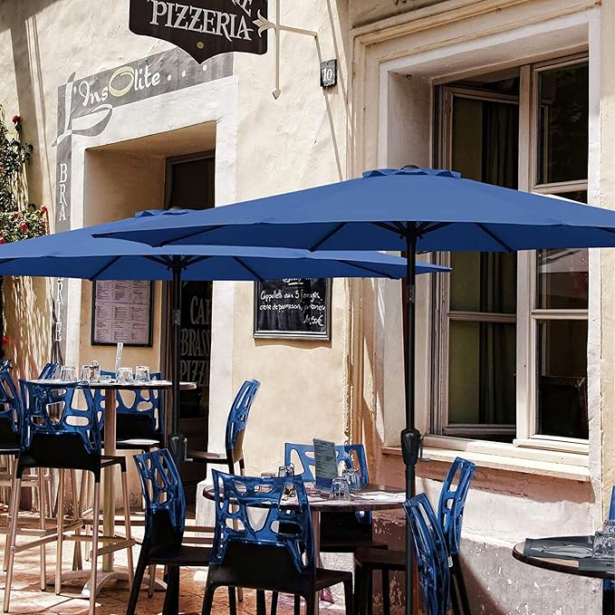 Simple Deluxe 9ft Outdoor Market Table Patio Umbrella with Button Tilt