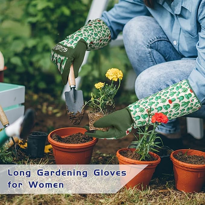 Schwer Gardening Gloves for Women, Reinforced Fingertips & Palm, L010, L | Touchscreen, Forearm Protection, Abrasion Resistant, Breathable, Comfortable, Rose Pruning, Weeding, Gardening Tools, Gifts