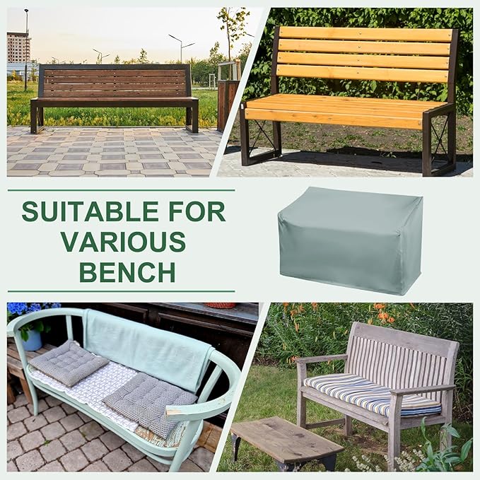 PATIKIL Outdoor Bench Cover, 210D Oxford Heavy Duty Waterproof Patio Furniture Covers for Garden Sofa Chair Table Zero Gravity, 53"L x 26"W x 35"T, Gray
