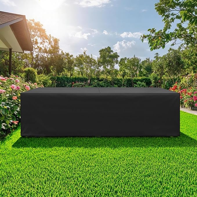 Patio Furniture Covers, Outdoor Furniture Cover, Outside Table and Chair Covers,Heavy Duty 420D Oxford,Tear-Resistant with Adjustable Securing Straps for Outdoor Sectional Set,108" L × 82" W × 28" H