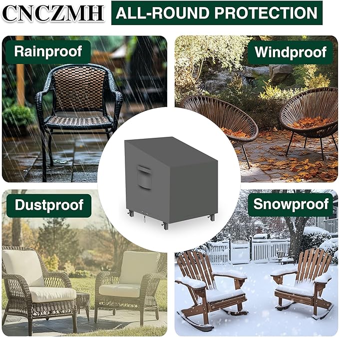 Heavy Duty Patio Chair Covers Waterproof Outdoor, 2 Pack 600D Patio Furniture Covers for Outdoor Rocking Swivel Adirondack Chairs, Lounge Deep Seat 36'' W x 37''D x 24''H/ 36''H Grey