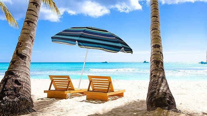 UNIWARE Beach Umbrella Portable SPF50+ Protection Sunshade Umbrella with Carry Bag, Push Button, Outdoor/Patio/Garden/Beach