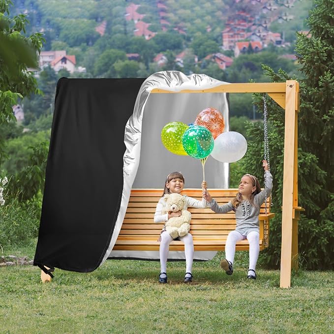 Kasla Outdoor Swing Cover, Waterproof and Heavy-duty, Cover for Patio A Frame Swing Set & Porch Glider Hammock & Porch Swing Stand - 108"Lx74"Wx82"H