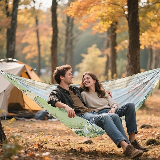 Cottagecore Garden Hammocks for Camping with Portabl Carry Bag Hanging Hammock Outside Beach Patio