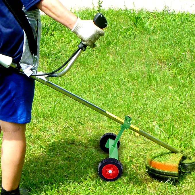 Fabbay Adjustable Support Wheels Auxiliary Wheels 26mm(1 Inch) and 28mm(1.1 inch) Weed Walk Behind String Trimmer for Weed Grass Cutter Gas String Trimmer(Green)