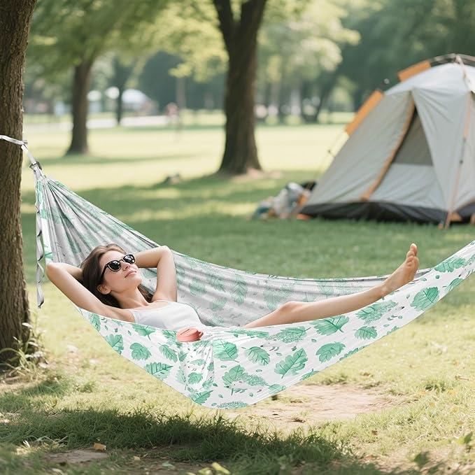 Camping Hammock Outdoor Hammocks for Outside Green Hedgehog Beach Trees Portable Lightweight with Pockets Tree Straps Indoor