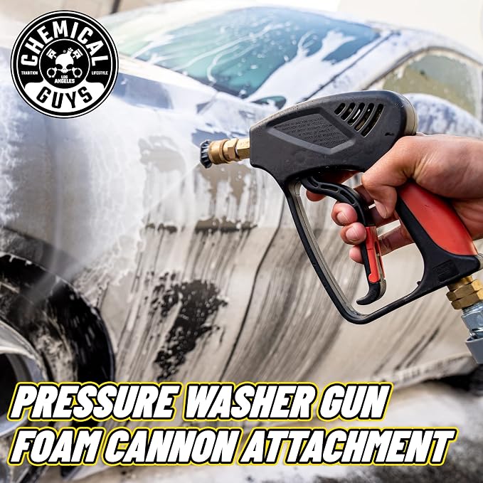 Chemical Guys CWS_110CS Foam Cannon & Snubby Snow Foam Kit - Honeydew Snow Foam Car Wash Soap, 128 fl oz (1 Gallon) + TORQ Foam Cannon Max 8 & Snubby Spray Foam Gun, for Pressure Washer - 3 Items