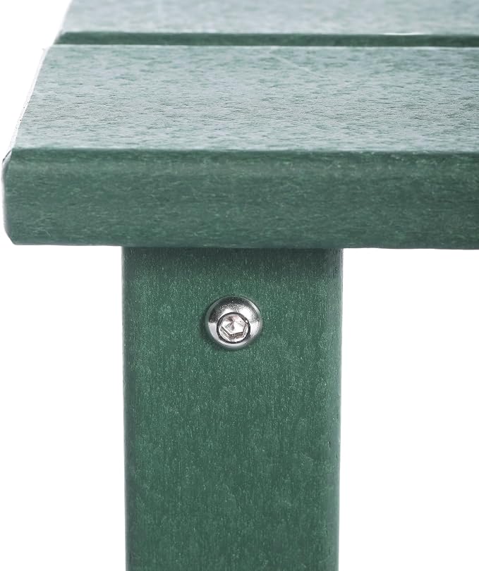 Costaelm Kids Outdoor End Table, Small Patio Table, Outdoor Side Table Porch Table Adirondack Patio Side Table for Outside, Pool, Porch, Garden, Dark Green