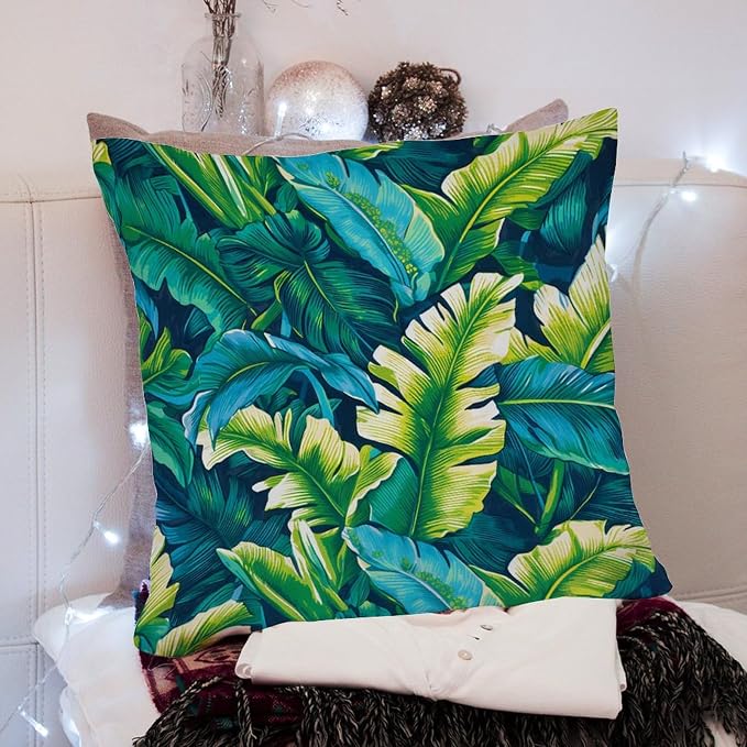 Turquoise Lime Green Outdoor Throw Pillow Covers Teal Blue Aqua Tropical Waterproof Throw Pillowcase 18x18 in Classic Accent Pillows for Patio Couch Tent Sofa