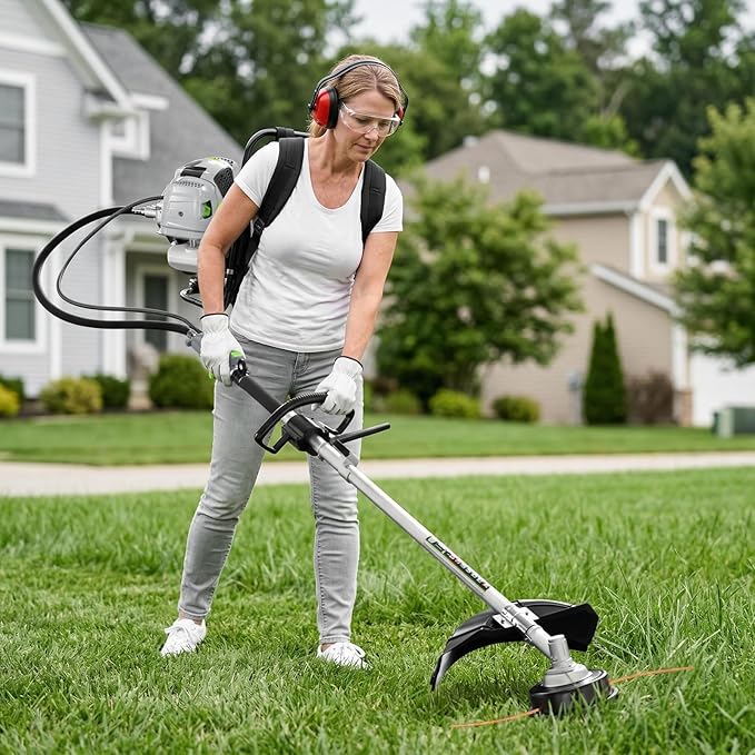 52CC Gas Powered Weed Wacker, 3IN1 2-Stroke Backpack Gas Powered Weed Eater String Trimmer, Brush Cutter 3/40-Tooth Blade for Garden, Yard