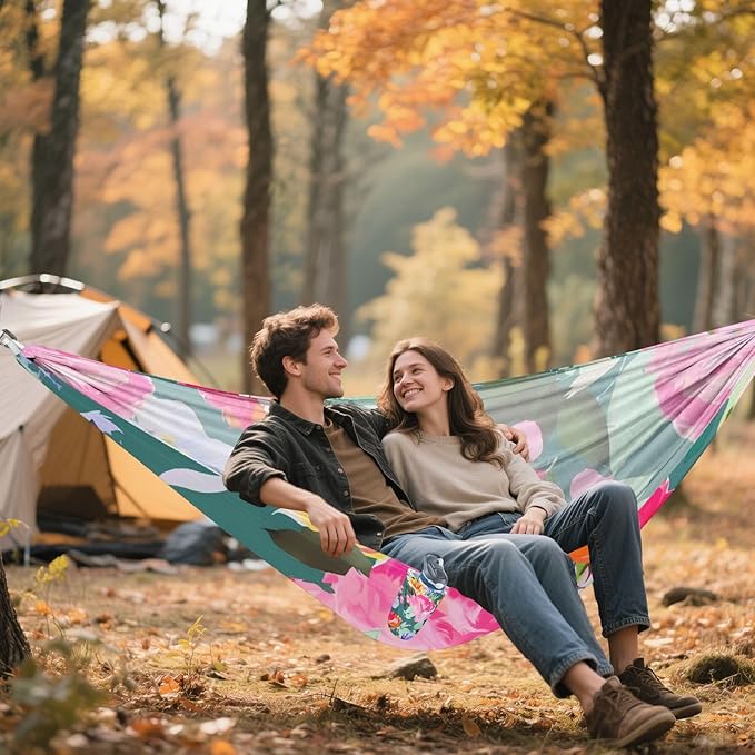 Spring Fresh Vivid Flowers Colorful 330lb Capacity Hammocks with Tree Straps Portable Hammock for Outside Beach Patio Garden Bases para hamacas para adultos