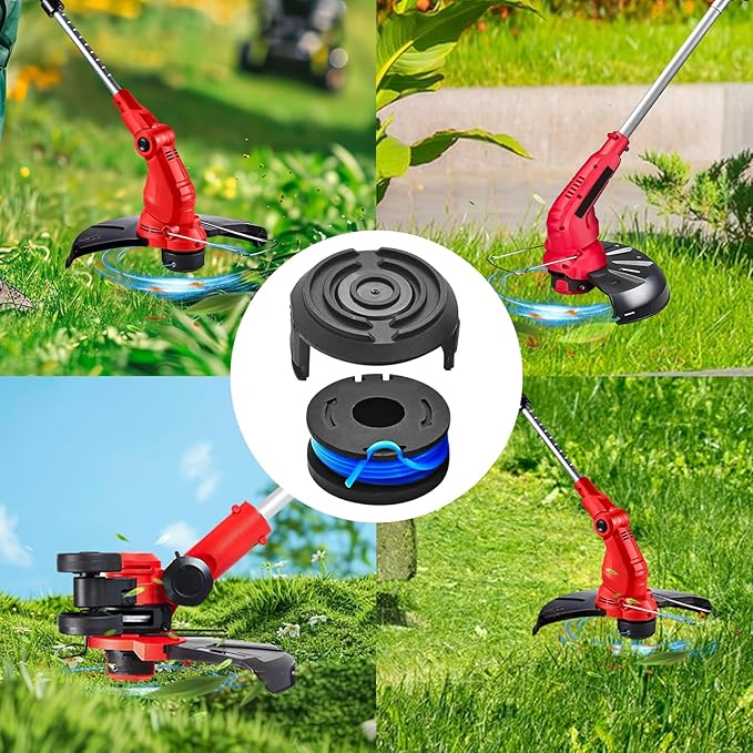 JOJOCY Weed Eater String Trimmer Line 19115C-B, 0.065" 10FT Replacement String Trimmer Line for Harbor Freight Bauer 19115C-B 20V Cordless String Trimmer (12 Rolls + 2 lids)