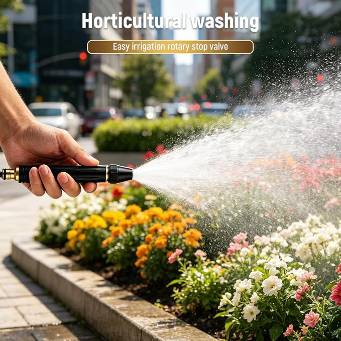 Home High-Pressure Car Wash Water Gun, 2026 Upgraded Car Wash Water Gun Garden Hose Sprayer, Adjustable Spray Patterns, for Watering Plants and Vegetables, and Car Washing (Pacifier Interface)