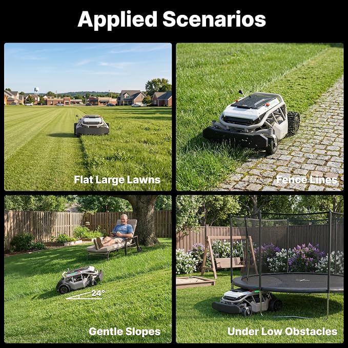 Mowrator S1 2WD 56V 12Ah Remote Control Lawn Mower, 45% (24°) Slope, Upgraded with Deformable Tires & Metal Hubcaps, 21" Steel Blade, 1.8–4.6" Height, Covers up to 0.75 Acre, Mulching Blade Included