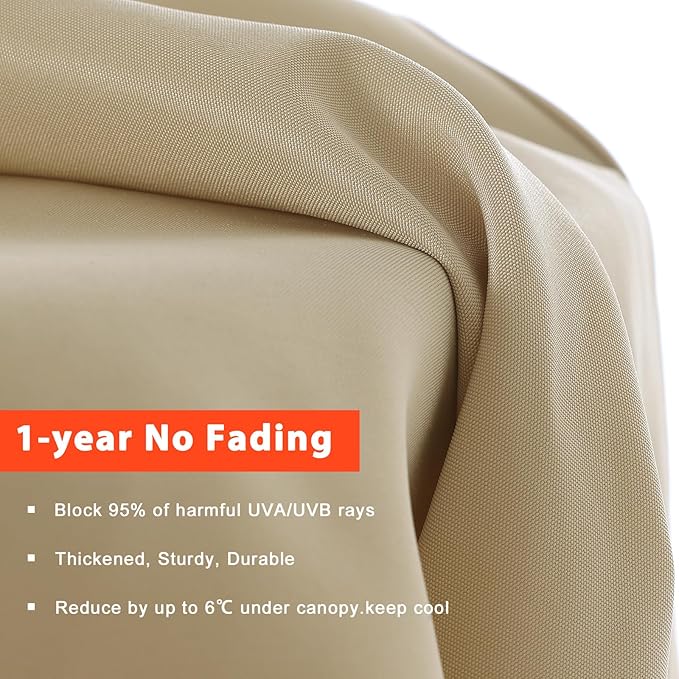 ABCCANOPY 10ft Outdoor Umbrella Replacement Top Suit 8 Ribs (Beige)
