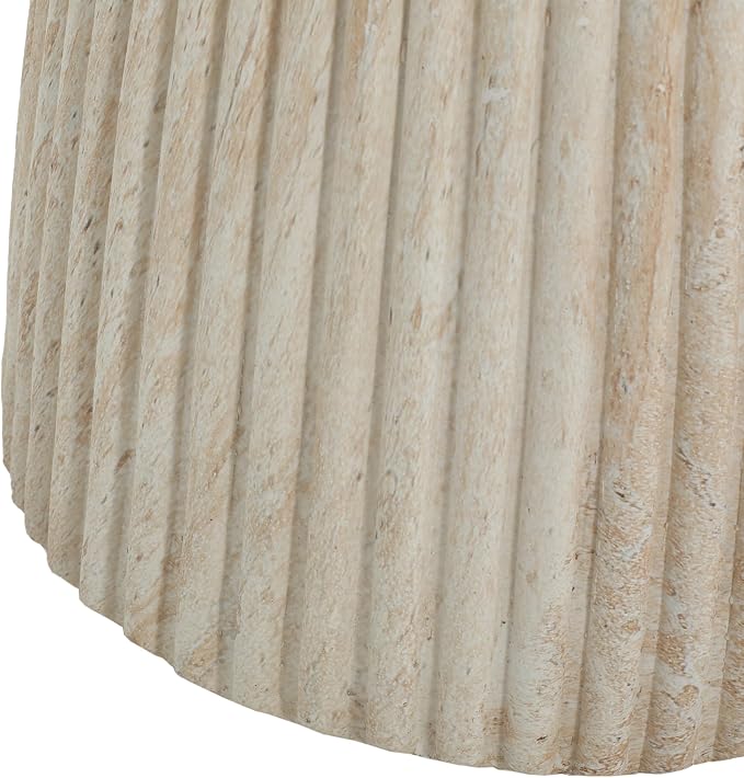 Outdoor Side Table Faux Marble End Table Faux Stone Side Tables Travertine Small Coffee Tables for Indoor Outdoor, Garden Stool for Porch, Backyard Patio, MgO,Weather Resistant,Round, Beige