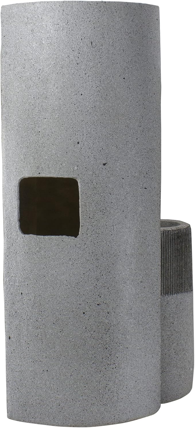Speckled Modern Style 3-Tier Rainfall Outdoor Water Fountain - 24" - Gray