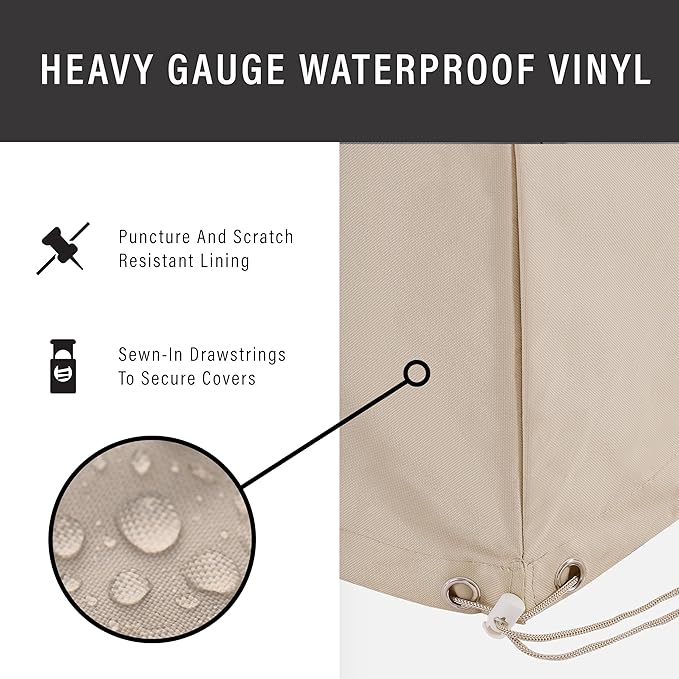 Crosley Furniture Patio Furniture Covers, Waterproof Outdoor Chair Cover for Backyard, Deck, Tan