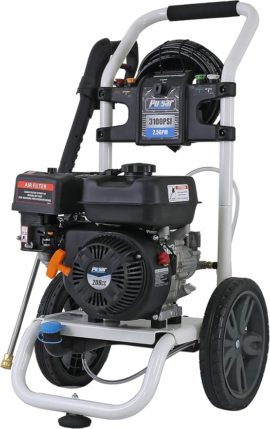 Pulsar 3,100 PSI 2.5 GPM Gas-Powered Pressure Washer with 5 Quick Connect Nozzles & On-Board Detergent Tank, W31H19