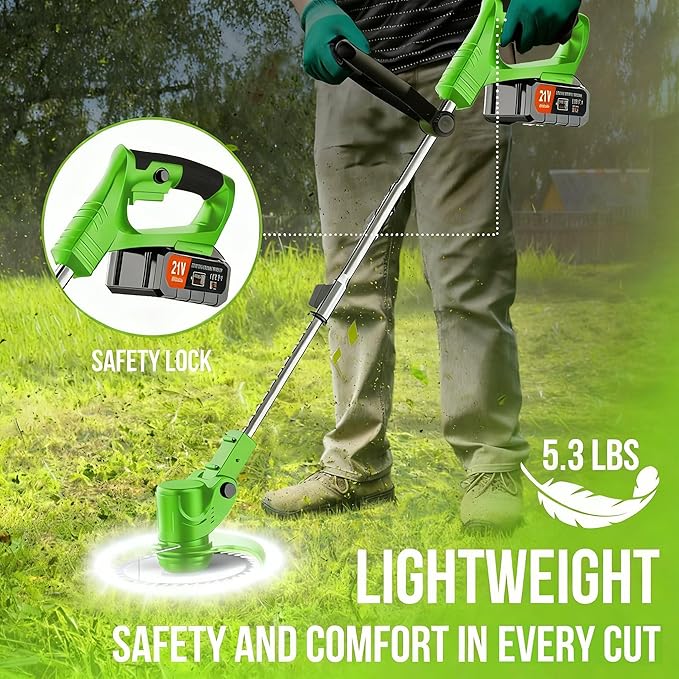Cordless Weed Wacker-Electric Weed Wacker 3-in-1 Stringless Lightweight Weed Trimmer/Edger/Grass Cutter, All-in-One Tool for Yard Maintenance Must Haves,Yard Maintenance Must Haves.